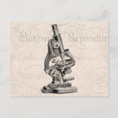  illustratie van microscoop Retro Steampunk Briefkaart (Voorkant)