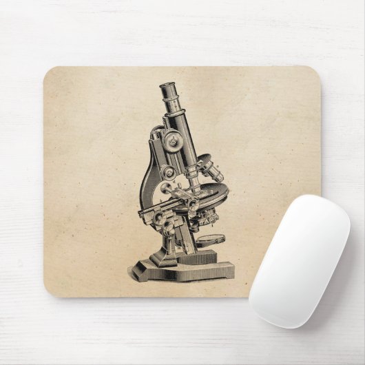 illustratie van microscoop Retro Steampunk Muismat (Met muis)