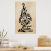  illustratie van microscoop Retro Steampunk Poster (Keuken)
