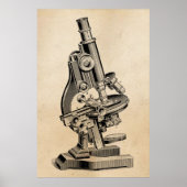  illustratie van microscoop Retro Steampunk Poster (Voorkant)