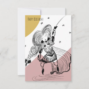 Illustratie van middeleeuwse omheinde meisjesdoodl kaart