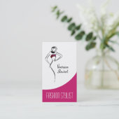 Illustratie van mode bedrijfsvrouw visitekaartje (Staand voorkant)