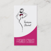 Illustratie van mode bedrijfsvrouw visitekaartje (Voorkant)