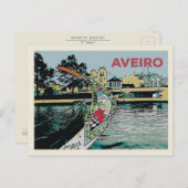 "Illustratie van Moliceiro boot in Aveiro Portugal Briefkaart (Voorkant / Achterkant)