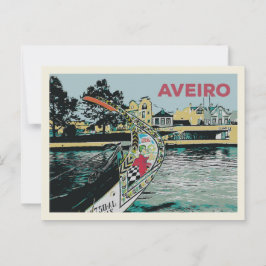 "Illustratie van Moliceiro boot in Aveiro Portugal Briefkaart