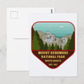 Illustratie van Mount Rushmore uit het verleden Briefkaart (Voorkant / Achterkant)