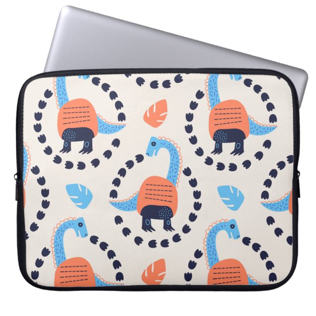  illustratie van naadloos patroon met een di laptop sleeve (Voorkant)