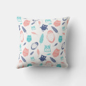Illustratie van Navy Blue Blauwgroen koral Pillow Kussen (Achterkant)