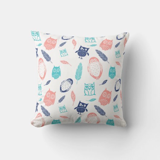 Illustratie van Navy Blue Blauwgroen koral Pillow Kussen (Voorkant)