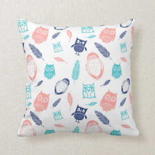 Illustratie van Navy Blue Blauwgroen koral Pillow Kussen