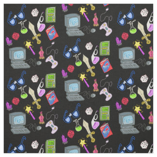 Illustratie van Nerdy Geeky Essentials Cartoon Stof