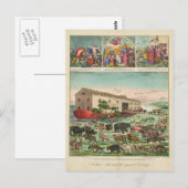 Illustratie van Noah's Ark en de Algemene Deluge Briefkaart (Voorkant / Achterkant)