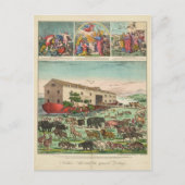 Illustratie van Noah's Ark en de Algemene Deluge Briefkaart (Voorkant)
