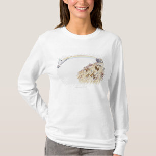 Illustratie van Noah's ark met dieren die vertrekk T-shirt