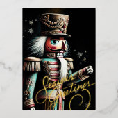 Illustratie van Notenkraker Christmas Black Folie Feestdagenkaart (Voorkant)