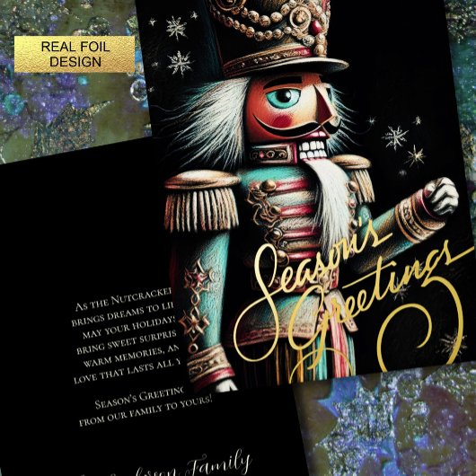 Illustratie van Notenkraker Christmas Black Folie Feestdagenkaart