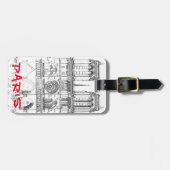 Illustratie van Notre Dame de Paris Bagagelabel (Voorkant horizontaal)