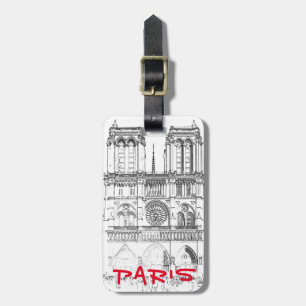 Illustratie van Notre Dame de Paris Bagagelabel