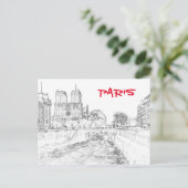 Illustratie van Notre Dame de Paris Briefkaart (Staand voorkant)
