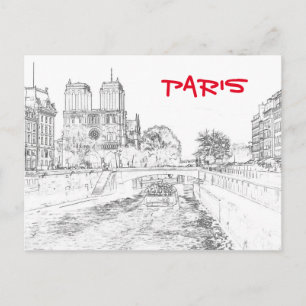 Illustratie van Notre Dame de Paris Briefkaart