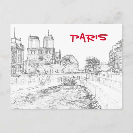 Illustratie van Notre Dame de Paris Briefkaart (Voorkant)