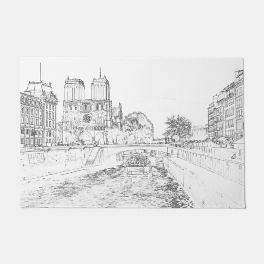 Illustratie van Notre Dame de Paris Deurmat (Voorkant)