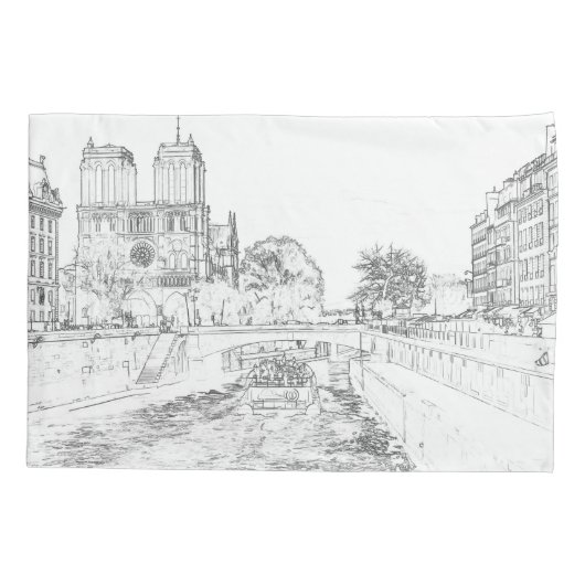 Illustratie van Notre Dame de Paris Kussensloop (Achterkant)