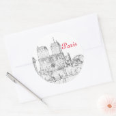 Illustratie van Notre Dame de Paris Ronde Sticker (Envelop)