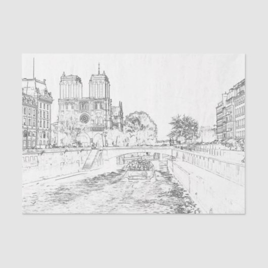 Illustratie van Notre Dame de Paris Tissuepapier (Voorkant)