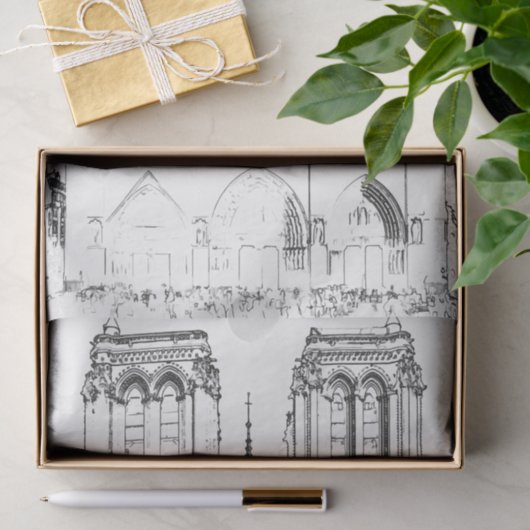 Illustratie van Notre Dame de Paris Tissuepapier (Geschenk)