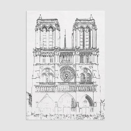 Illustratie van Notre Dame de Paris Tissuepapier