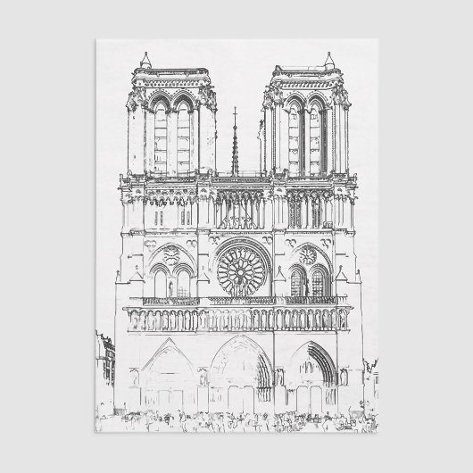 Illustratie van Notre Dame de Paris Tissuepapier