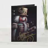 Illustratie van Nutcracker Kerstmis Zwart Feestdagen Kaart (Voorkant)