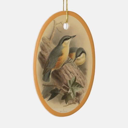 illustratie van Nuthatch Ceramic Tree Deco Keramisch Ornament (Rechts)