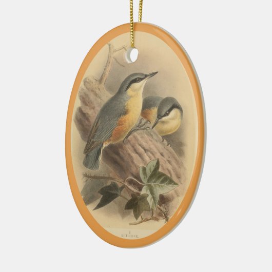  illustratie van Nuthatch Ceramic Tree Deco Keramisch Ornament (Links)
