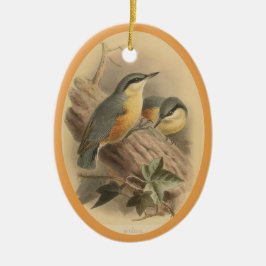  illustratie van Nuthatch Ceramic Tree Deco Keramisch Ornament