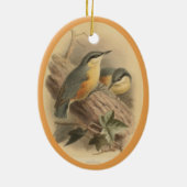 illustratie van Nuthatch Ceramic Tree Deco Keramisch Ornament (Achterkant)