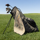 illustratie van Nuthatch Golfhanddoek (Groen)