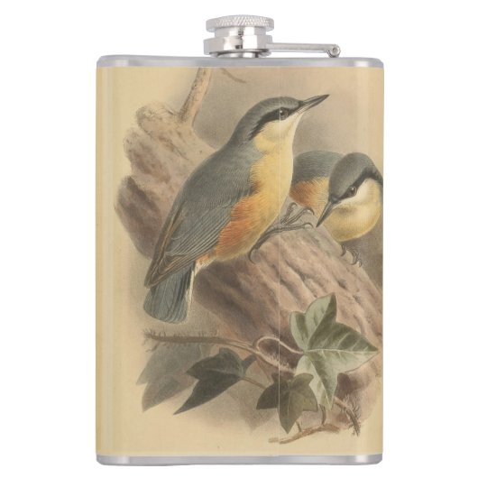  illustratie van Nuthatch Heupfles (Achterkant)