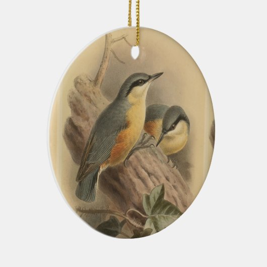  illustratie van Nuthatch Keramisch Ornament (Rechts)