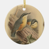  illustratie van Nuthatch Keramisch Ornament (Voorkant)