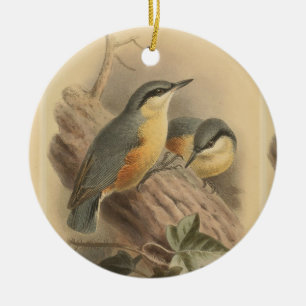  illustratie van Nuthatch Keramisch Ornament