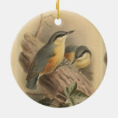  illustratie van Nuthatch Keramisch Ornament (Achterkant)