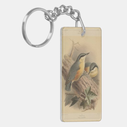  illustratie van Nuthatch Sleutelhanger (Voorkant Links)