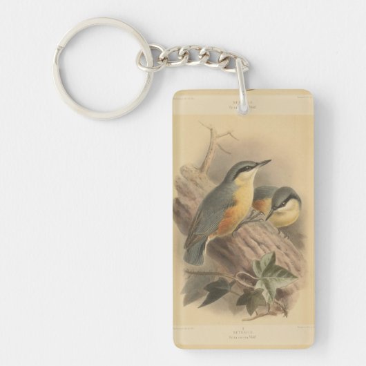 illustratie van Nuthatch Sleutelhanger (Voorkant)