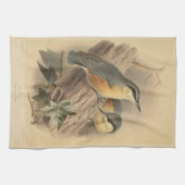  illustratie van Nuthatch Theedoek (Horizontaal)