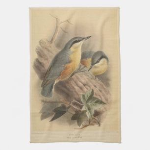 illustratie van Nuthatch Theedoek