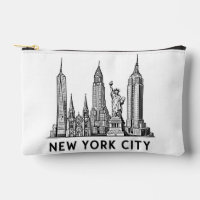 Illustratie van NYC-sylhouet met Statue of Liberty
