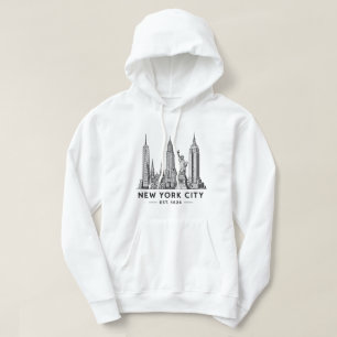 Illustratie van NYC-sylhouet met Statue of Liberty Hoodie