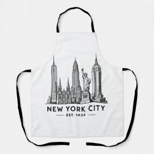 Illustratie van NYC-sylhouet met Statue of Liberty Schort